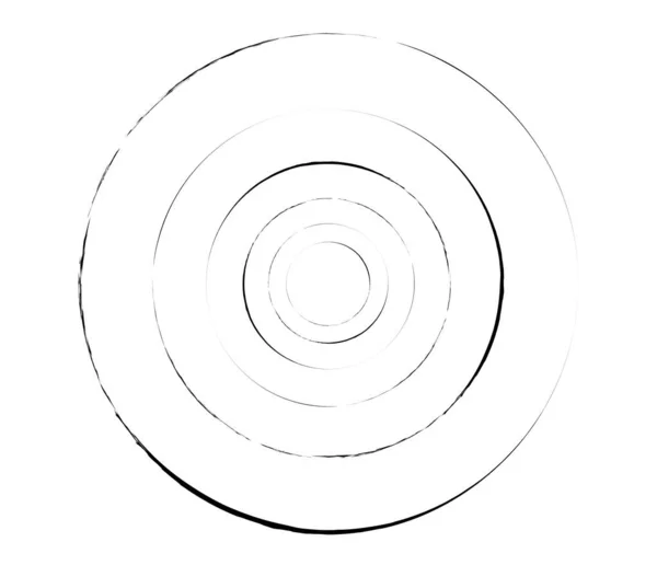 Koncentryczne Kręgi Pierścienie Okrągły Element Geometryczny — Wektor stockowy