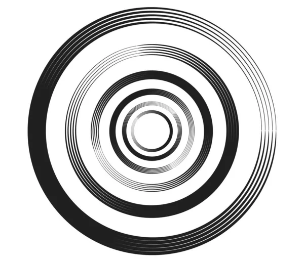 Concentrische Cirkels Ringen Circulair Geometrisch Element — Stockvector