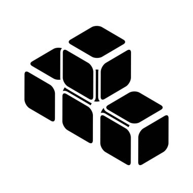 Küp oluşum simgesi. Yığılmış küp sembolü. Stock vektör illüstrasyonu, klip- art grafikleri