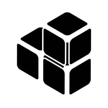 Küp oluşum simgesi. Yığılmış küp sembolü. Stock vektör illüstrasyonu, klip- art grafikleri