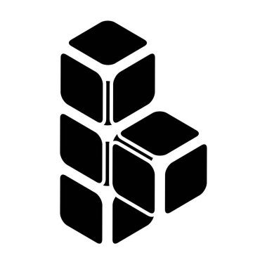 Küp oluşum simgesi. Yığılmış küp sembolü. Stock vektör illüstrasyonu, klip- art grafikleri