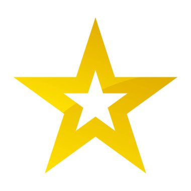 Parlak, parlak altın yıldız ikonu, sembol. Stock vektör illüstrasyonu, klip- art grafikleri