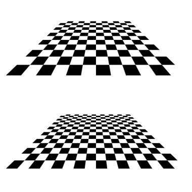 Satranç, dama tahtası kareleri desenli elementler. Stock vektör illüstrasyonu, klip- art grafikleri