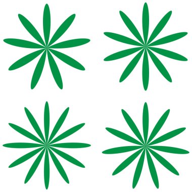 Yaprak, çiçek ve bitki silueti elementi