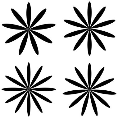 Yaprak, çiçek ve bitki silueti elementi