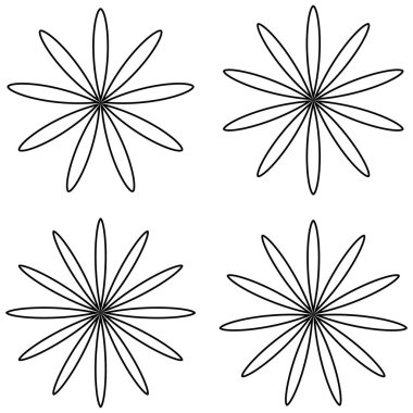 Yaprak, çiçek ve bitki silueti elementi