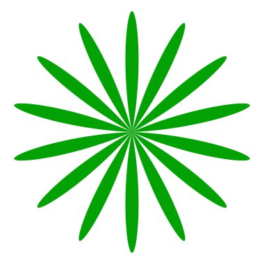 Yaprak, çiçek ve bitki silueti elementi