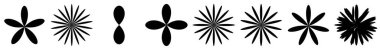 Leaf, flower and plant silhouette element. Stock vector illustration, clip-art graphics