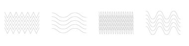 Dalgalı, zig-zag, çapraz çizgiler. Dalgalanan çizgiler. Stock vektör illüstrasyonu, klip- art grafikleri
