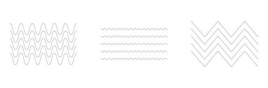 Dalgalı, zig-zag, çapraz çizgiler. Dalgalanan çizgiler. Stock vektör illüstrasyonu, klip- art grafikleri