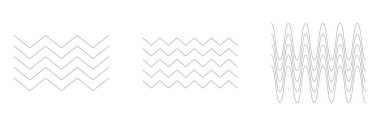 Dalgalı, zig-zag, çapraz çizgiler. Dalgalanan çizgiler. Stock vektör illüstrasyonu, klip- art grafikleri