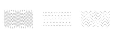 Dalgalı, zig-zag, çapraz çizgiler. Dalgalanan çizgiler. Stock vektör illüstrasyonu, klip- art grafikleri