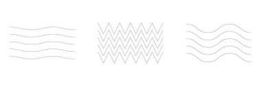 Dalgalı, zig-zag, çapraz çizgiler. Dalgalanan çizgiler. Stock vektör illüstrasyonu, klip- art grafikleri