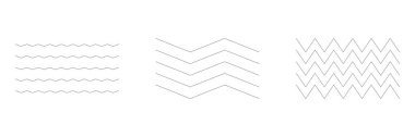 Dalgalı, zig-zag, çapraz çizgiler. Dalgalanan çizgiler. Stock vektör illüstrasyonu, klip- art grafikleri