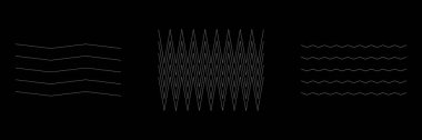 Dalgalı, zig-zag, çapraz çizgiler. Dalgalanan çizgiler. Stock vektör illüstrasyonu, klip- art grafikleri
