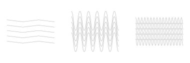 Dalgalı, zig-zag, çapraz çizgiler. Dalgalanan çizgiler. Stock vektör illüstrasyonu, klip- art grafikleri