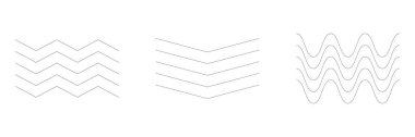 Dalgalı, zig-zag, çapraz çizgiler. Dalgalanan çizgiler. Stock vektör illüstrasyonu, klip- art grafikleri