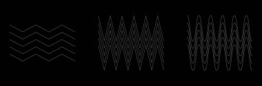 Dalgalı, zig-zag, çapraz çizgiler. Dalgalanan çizgiler. Stock vektör illüstrasyonu, klip- art grafikleri