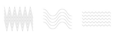 Dalgalı, zig-zag, çapraz çizgiler. Dalgalanan çizgiler. Stock vektör illüstrasyonu, klip- art grafikleri