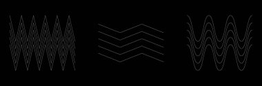 Dalgalı, zig-zag, çapraz çizgiler. Dalgalanan çizgiler. Stock vektör illüstrasyonu, klip- art grafikleri