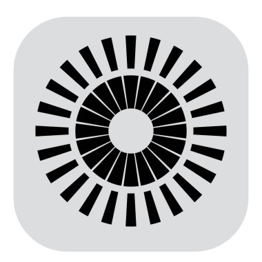 Kesik çizgileri olan geometrik daire ögesi. Geometrik radyal, yayıcı element