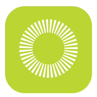 Kesik çizgileri olan geometrik daire ögesi. Geometrik radyal, yayıcı element