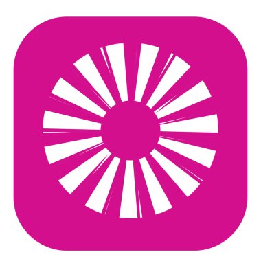 Kesik çizgileri olan geometrik daire ögesi. Geometrik radyal, yayıcı element