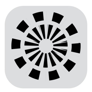 Kesik çizgileri olan geometrik daire ögesi. Geometrik radyal, yayıcı element