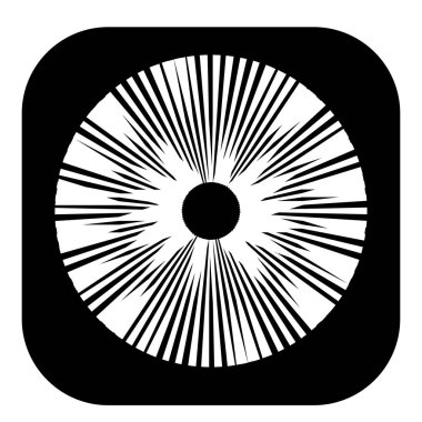 Kesik çizgileri olan geometrik daire ögesi. Geometrik radyal, yayıcı element