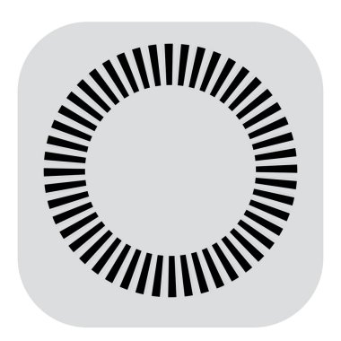 Kesik çizgileri olan geometrik daire ögesi. Geometrik radyal, yayıcı element