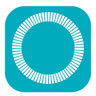 Kesik çizgileri olan geometrik daire ögesi. Geometrik radyal, yayıcı element