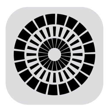 Kesik çizgileri olan geometrik daire ögesi. Geometrik radyal, yayıcı element