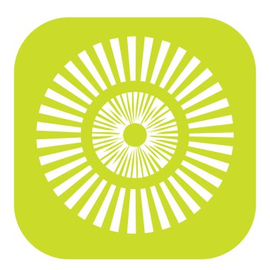 Kesik çizgileri olan geometrik daire ögesi. Geometrik radyal, yayıcı element