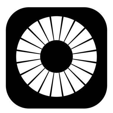 Kesik çizgileri olan geometrik daire ögesi. Geometrik radyal, yayıcı element