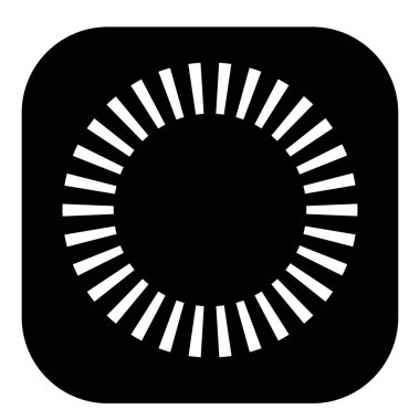 Kesik çizgileri olan geometrik daire ögesi. Geometrik radyal, yayıcı element