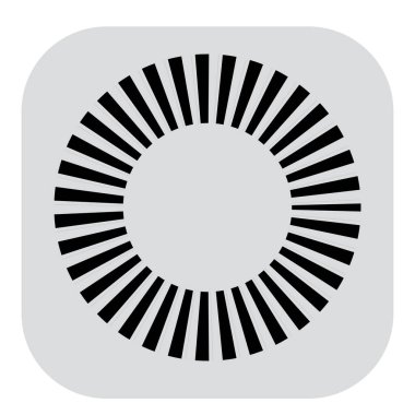 Kesik çizgileri olan geometrik daire ögesi. Geometrik radyal, yayıcı element