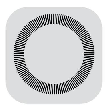 Kesik çizgileri olan geometrik daire ögesi. Geometrik radyal, yayıcı element