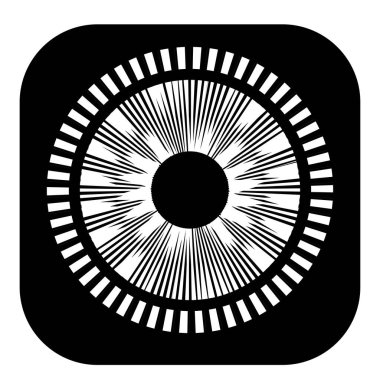 Kesik çizgileri olan geometrik daire ögesi. Geometrik radyal, yayıcı element
