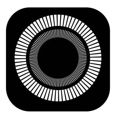 Kesik çizgileri olan geometrik daire ögesi. Geometrik radyal, yayıcı element