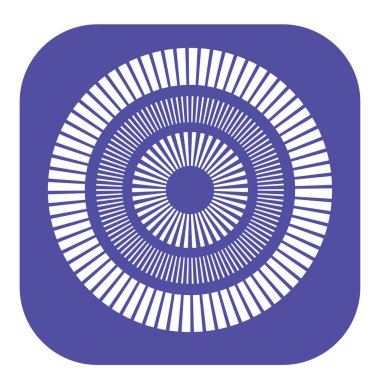 Kesik çizgileri olan geometrik daire ögesi. Geometrik radyal, yayıcı element