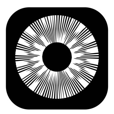 Kesik çizgileri olan geometrik daire ögesi. Geometrik radyal, yayıcı element