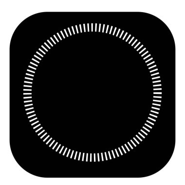 Kesik çizgileri olan geometrik daire ögesi. Geometrik radyal, yayıcı element