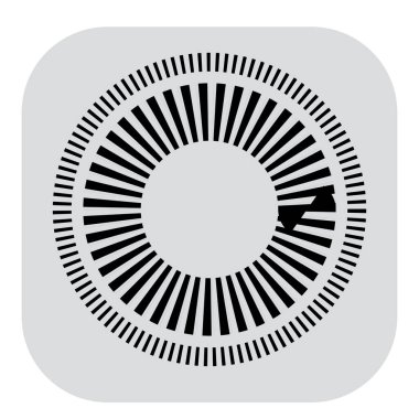 Kesik çizgileri olan geometrik daire ögesi. Geometrik radyal, yayıcı element