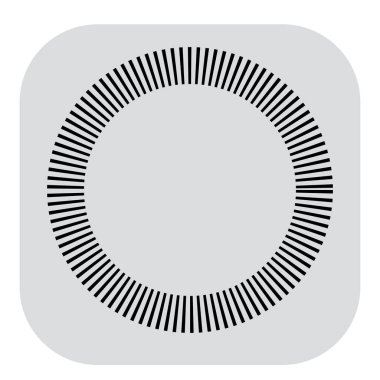 Kesik çizgileri olan geometrik daire ögesi. Geometrik radyal, yayıcı element