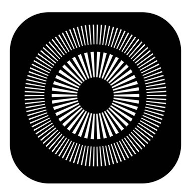 Kesik çizgileri olan geometrik daire ögesi. Geometrik radyal, yayıcı element