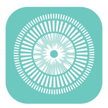 Kesik çizgileri olan geometrik daire ögesi. Geometrik radyal, yayıcı element