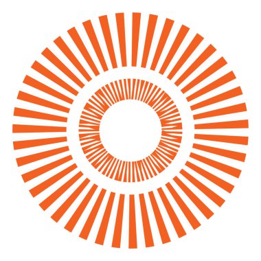 Kesik çizgileri olan geometrik daire ögesi. Geometrik radyal, yayıcı element