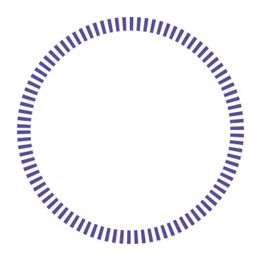 Kesik çizgileri olan geometrik daire ögesi. Geometrik radyal, yayıcı element