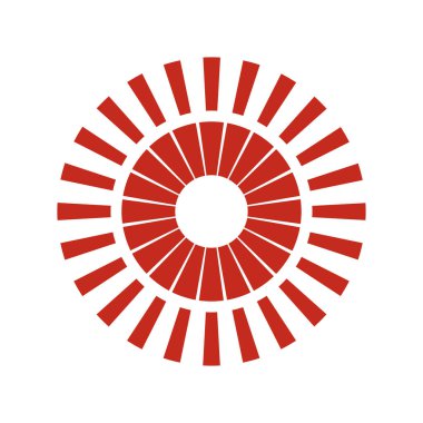 Kesik çizgileri olan geometrik daire ögesi. Geometrik radyal, yayıcı element