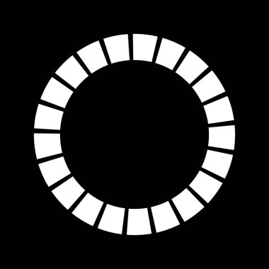 Kesik çizgileri olan geometrik daire ögesi. Geometrik radyal, yayıcı element